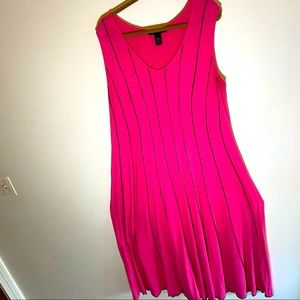 Ashley Stewart. Maxi Dress. Fuchsia, black stitching. Size 22/24